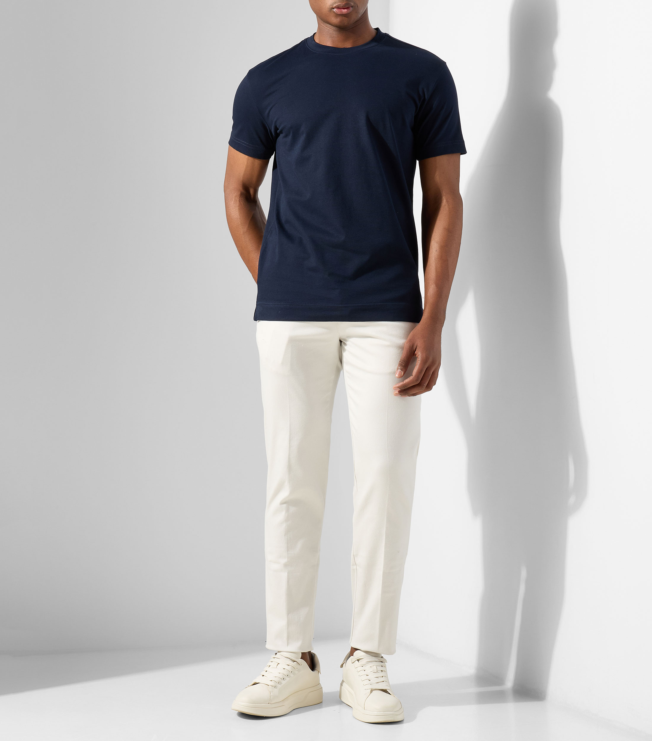 Playera cuello redondo manga corta lisa Hombre